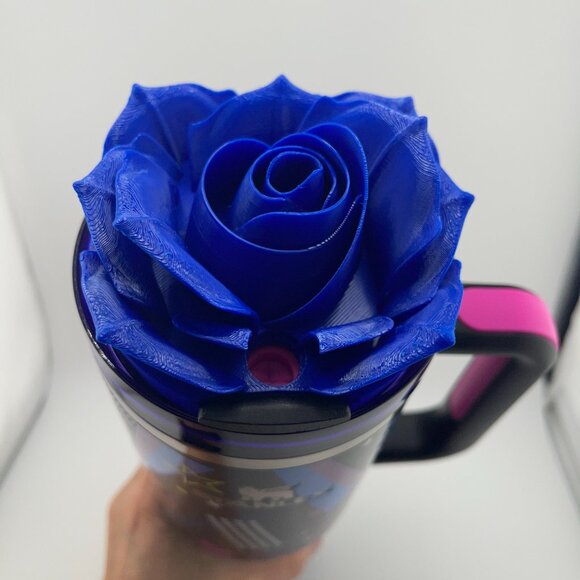 3D Rose Tumbler Topper that fit the new Barbie x Stanley 80s Rockers lids - Picture 12 of 15